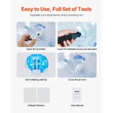 VEVOR Inflatable Bumper Balls 2-Pack, 5FT/1.5M Body Sumo Zorb Balls for Teen & Adult, 0.8mm Thick PVC Human Hamster Bubble Balls for Outdoor Team Gaming Play, Bumper Bopper Toys for Garden, Yard, Park