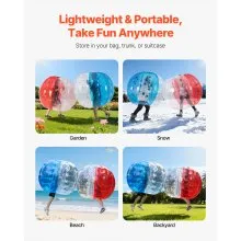 VEVOR Inflatable Bumper Balls 2-Pack, 5FT/1.5M Body Sumo Zorb Balls for Teen & Adult, 0.8mm Thick PVC Human Hamster Bubble Balls for Outdoor Team Gaming Play, Bumper Bopper Toys for Garden, Yard, Park