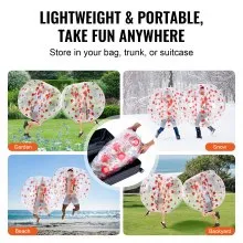 VEVOR Inflatable Bumper Ball 1-Pack, 5FT/1.5M Body Sumo Zorb Balls for Teen & Adult, 0.8mm Thick PVC Human Hamster Bubble Balls for Outdoor Team Gaming Play, Bumper Bopper Toys for Garden, Yard, Park