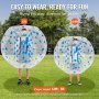 VEVOR felfújható lökhárító labda 1 csomagban, 5 láb/1,5 m testű szumó Zorb labdák tinédzsereknek és felnőtteknek, 0,8 mm vastag PVC humánhörcsög buboréklabdák kültéri csapatjátékokhoz, lökhárító lökhárító játékok kertben, udvarban, parkban