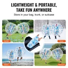 VEVOR Inflatable Bumper Ball 1-Pack, 5FT/1.5M Body Sumo Zorb Balls for Teen & Adult, 0.8mm Thick PVC Human Hamster Bubble Balls for Outdoor Team Gaming Play, Bumper Bopper Toys for Garden, Yard, Park