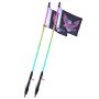 VEVOR 2 PCS 3 FT Whip Light with Spring Base, Led Whip Light with APP & Remote Control, Waterproof 360° Spiral RGB Chasing Lighted Whips with 2 Flags, for UTVs, ATVs, Motorcycles, RZR, Can-am, Go-kart