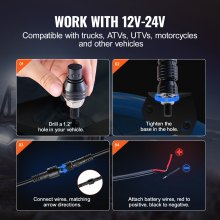 VEVOR LED Whip Light 1PC 4FT RGB Antenă spirală Aplicație de la distanță pentru ATV UTV RZR