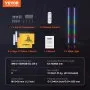 VEVOR LED Whip Light 2PCS 4FT RGB Espiral Antena Luz Remota App ATV UTV RZR