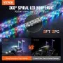 VEVOR 2 buc. Lampă bici LED de 1,5 m, cu telecomandă prin aplicație și RF, impermeabilă, spirală, iluminată RGB, cu 4 steaguri, pentru UTV-uri, ATV-uri, motociclete, RZR, Can-am, camioane, off-road, karturi