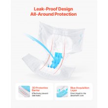 VEVOR Adult Briefs with Adhesive Tabs Incontinence Briefs for Men Women XL Size
