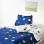VEVOR Kids Comforter Set, 5 Pieces, Twin Bedding Sets with 1 Comforter, 1 Flat Sheet, 1 Fitted Sheet, 2 Pillowcases, Soft Microfiber & Space Printed, Bedding Comforter Sets for Boys Girls Teen