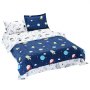 1 x Quilt + 1 x Flat Sheet + 1 x Fitted Sheet + 1 x Standard Pillowcase + 1 x Decorative Pillowcase