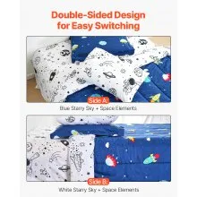 VEVOR Kids Comforter Set 5 Pieces Twin Bedding Set for Kid & Teen Space Printed