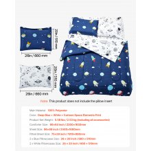 VEVOR Kids Comforter Set 5 Pieces Twin Bedding Set for Kid & Teen Space Printed