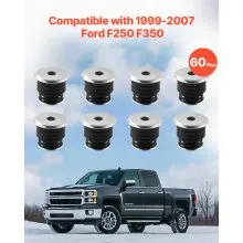 VEVOR Body Mount Bushing Kit, Compatible with 1999-2007 Ford F250 F350, 60 PCS Polyurethane Body Mount Kit, Quick Replacement, Durable Components for Improving Bumpy Driving Performance, Black