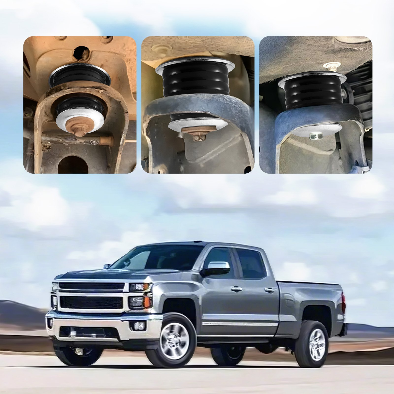 VEVOR Body Mount Bushing Kit, Compatible with 1999-2007 Ford F250 F350, 60 PCS Polyurethane Body Mount Kit, Quick Replacement, Durable Components for Improving Bumpy Driving Performance, Black