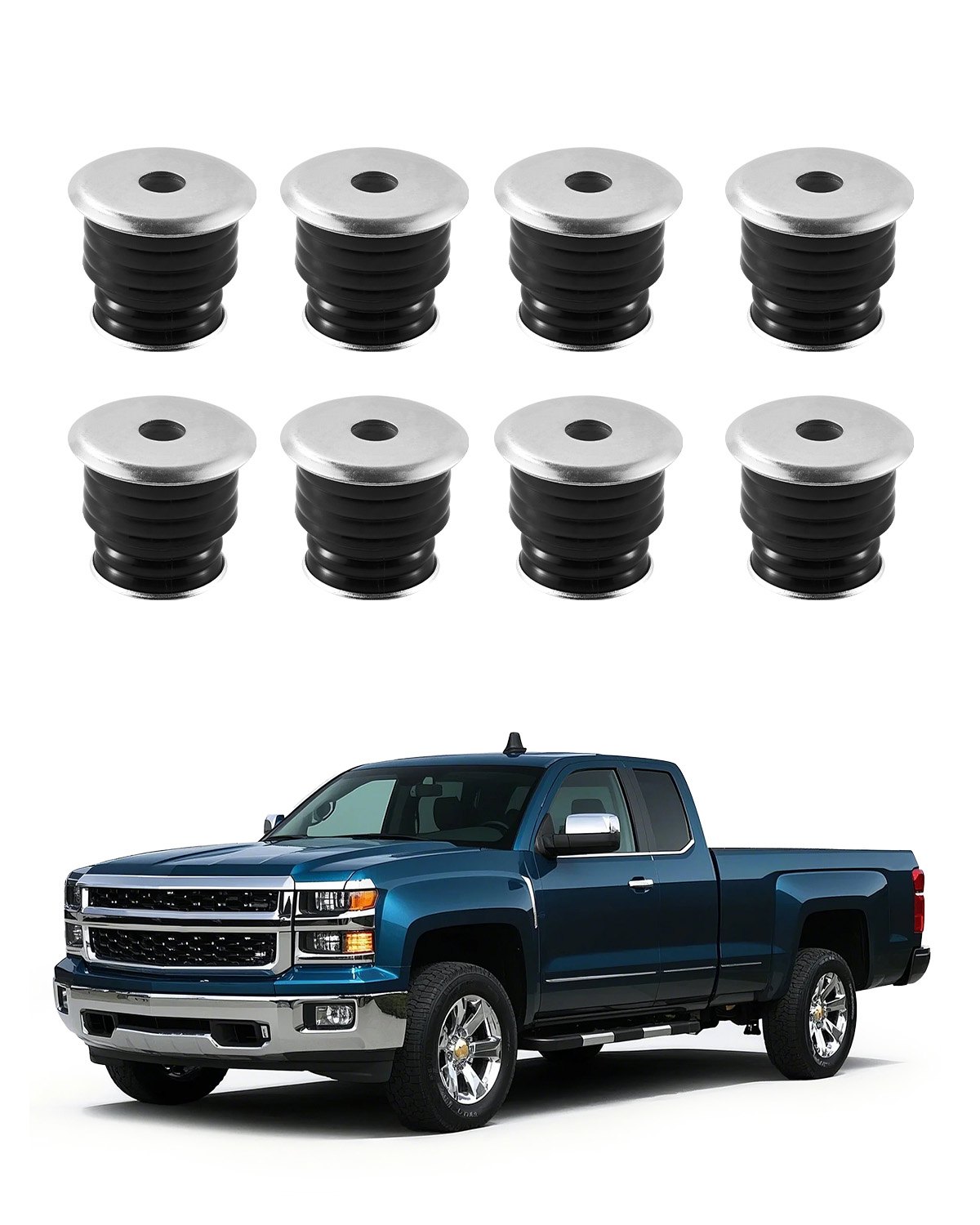 VEVOR Body Mount Bushing Kit, Compatible with 1999-2007 Ford F250 F350, 60 PCS Polyurethane Body Mount Kit, Quick Replacement, Durable Components for Improving Bumpy Driving Performance, Black