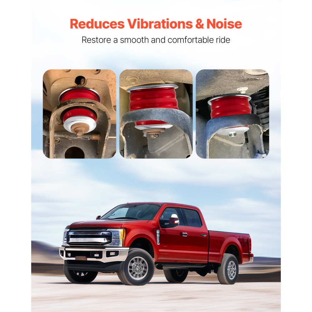 VEVOR Body Mount Bushing Kit, Compatible with 2008-2016 F250 F350 Super Duty, 60 PCS Polyurethane Body Mount Kit, Quick Replacement, Durable Components for Improving Bumpy Driving Performance, Red