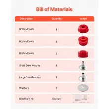 Body Mount Bushing Kit Compatible with 2008-2016 F250 F350 Super Duty 60 PCS Red