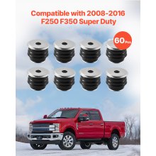 VEVOR Body Mount Bushing Kit, Compatible with 2008-2016 F250 F350 Super Duty, 60 PCS Polyurethane Body Mount Kit, Quick Replacement, Durable Components for Improving Bumpy Driving Performance, Black