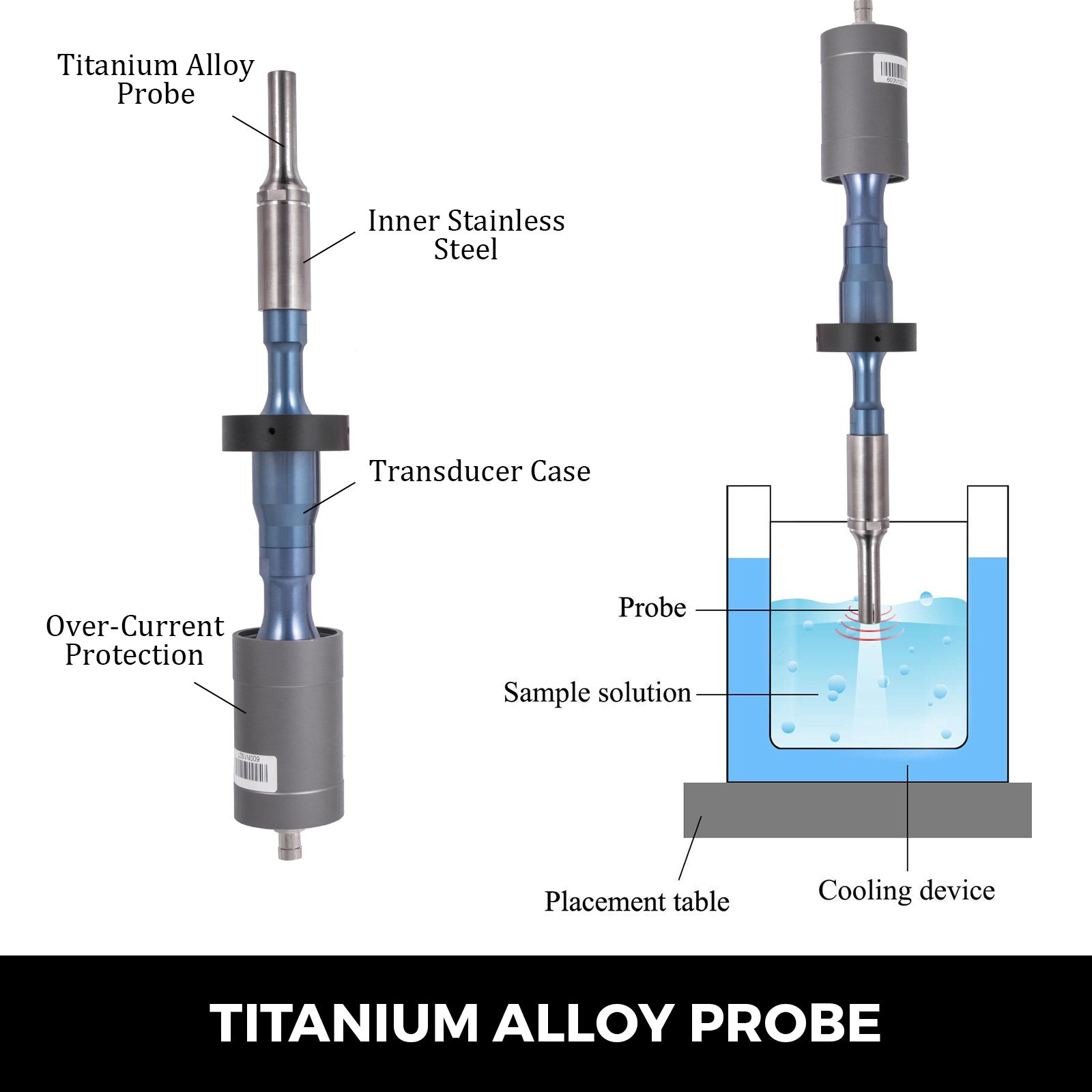 Ultrasonic Homogenizer Sonicator Ф13mm Probe Dispersion 450W 10-300ML
