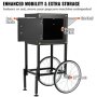 VEVOR Popcorn Maker with Cart, 850W Popcorn Popper Machine, 8 Oz Kettle Makes 48 Cups per Batch, Popcorn Maker Equipped with Tempered Glass, Includes 4 Scoops, Movie Theater Style, Black