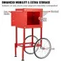 VEVOR Popcorn Maker with Cart, 850W Popcorn Popper Machine, 8 Oz Kettle Makes 48 Cups per Batch, Popcorn Maker Equipped with Tempered Glass, Includes 4 Scoops, Movie Theater Style, Red