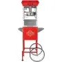VEVOR Popcorn Maker with Cart, 850W Popcorn Popper Machine, 8 Oz Kettle Makes 48 Cups per Batch, Popcorn Maker Equipped with Tempered Glass, Includes 4 Scoops, Movie Theater Style, Red