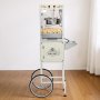 VEVOR Popcorn Machine with Cart, 8oz Stainless Steel Kettle, 800W Commercial Popcorn Maker, 48 Cups per Batch Theater Style Popper, with 2-Button Control Glass Wall PC Door 1 Scoop 3 Spoons, White
