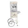 VEVOR Popcorn Machine with Cart, 8oz Stainless Steel Kettle, 800W Commercial Popcorn Maker, 48 Cups per Batch Theater Style Popper, with 2-Button Control Glass Wall PC Door 1 Scoop 3 Spoons, White