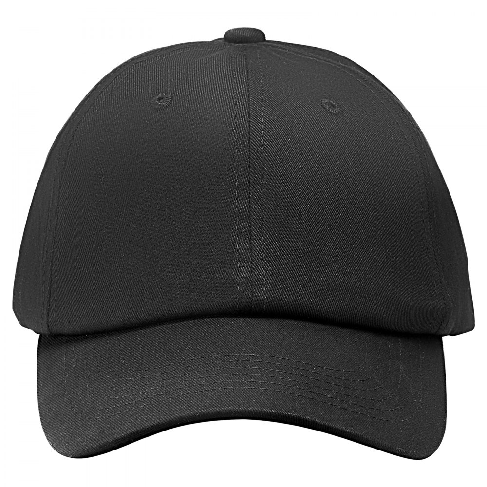 VEVOR Baseball Cap, Plain Baseball Hat with Breathable Pure Cotton Fabric, Adjustable Size, Blank 12 Pack Bulk Caps Ideal for Running, Workouts or Outdoor Activities, 12 Pcs, Black