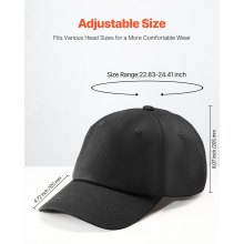 VEVOR Baseball Cap Plain Baseball Hats with Breathable Cotton Fabric Bulk 12 Pcs