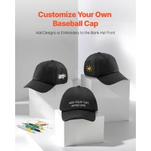 VEVOR Baseball Cap Plain Baseball Hats with Breathable Cotton Fabric Bulk 12 Pcs