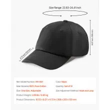 VEVOR Baseball Cap Plain Baseball Hats with Breathable Cotton Fabric Bulk 12 Pcs