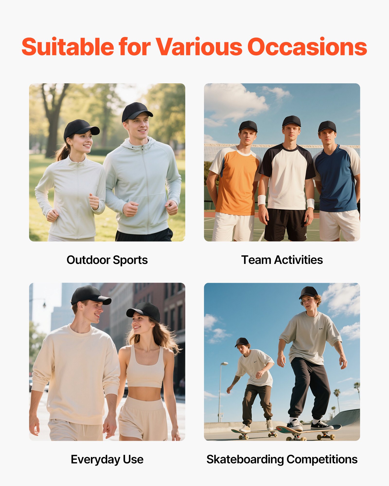 VEVOR Baseball Cap, Plain Baseball Hat with Breathable Pure Cotton Fabric, Adjustable Size, Blank 12 Pack Bulk Caps Ideal for Running, Workouts or Outdoor Activities, 12 Pcs, Black