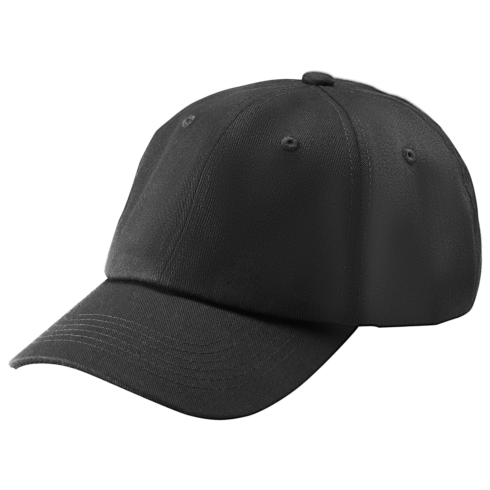 VEVOR Baseball Cap, Plain Baseball Hat with Breathable Pure Cotton Fabric, Adjustable Size, Blank 12 Pack Bulk Caps Ideal for Running, Workouts or Outdoor Activities, 12 Pcs, Black