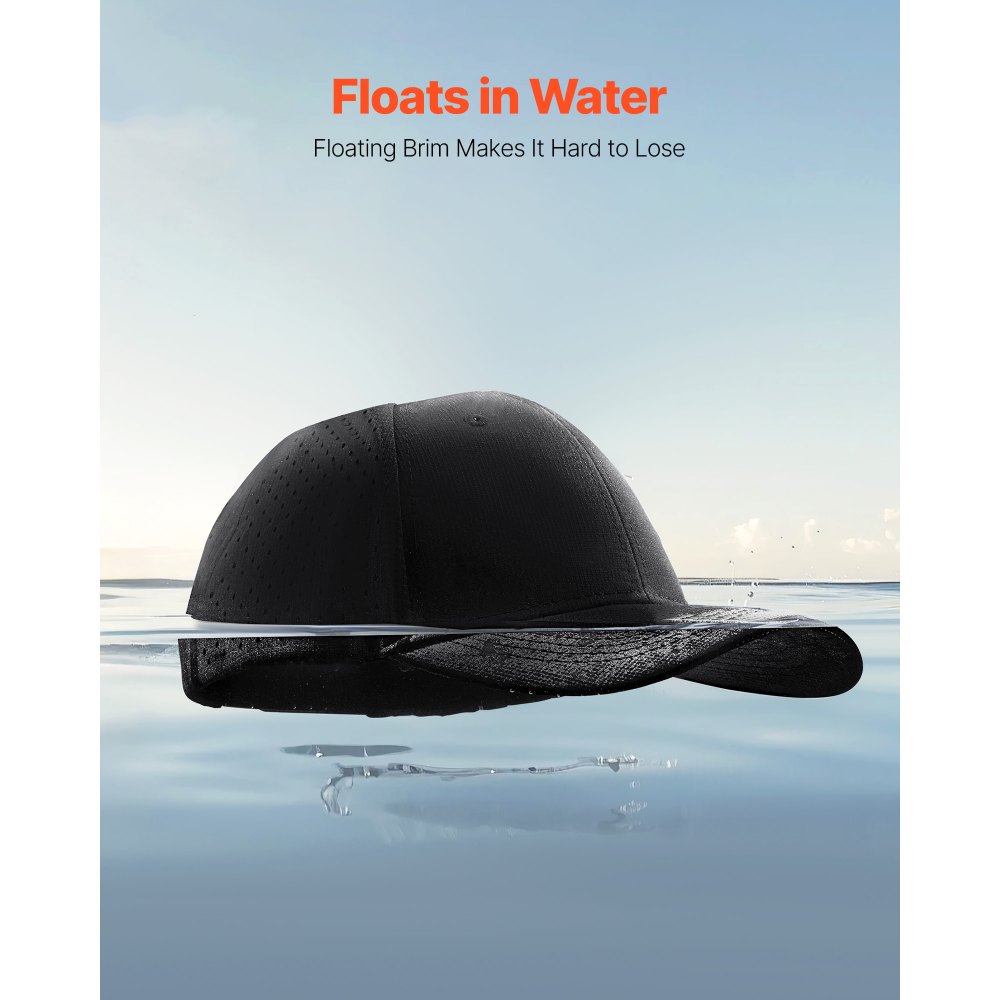 VEVOR Baseball Cap, Plain Baseball Hat with Breathable Fabric, Adjustable Size, Lightweight Summer Thin Sports Caps Ideal for Running, Workouts, or Outdoor Activities, 1 Pc, Black