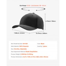 VEVOR Baseball Cap Summer Thin Plain Baseball Hat with Breathable Fabric 1 Pc
