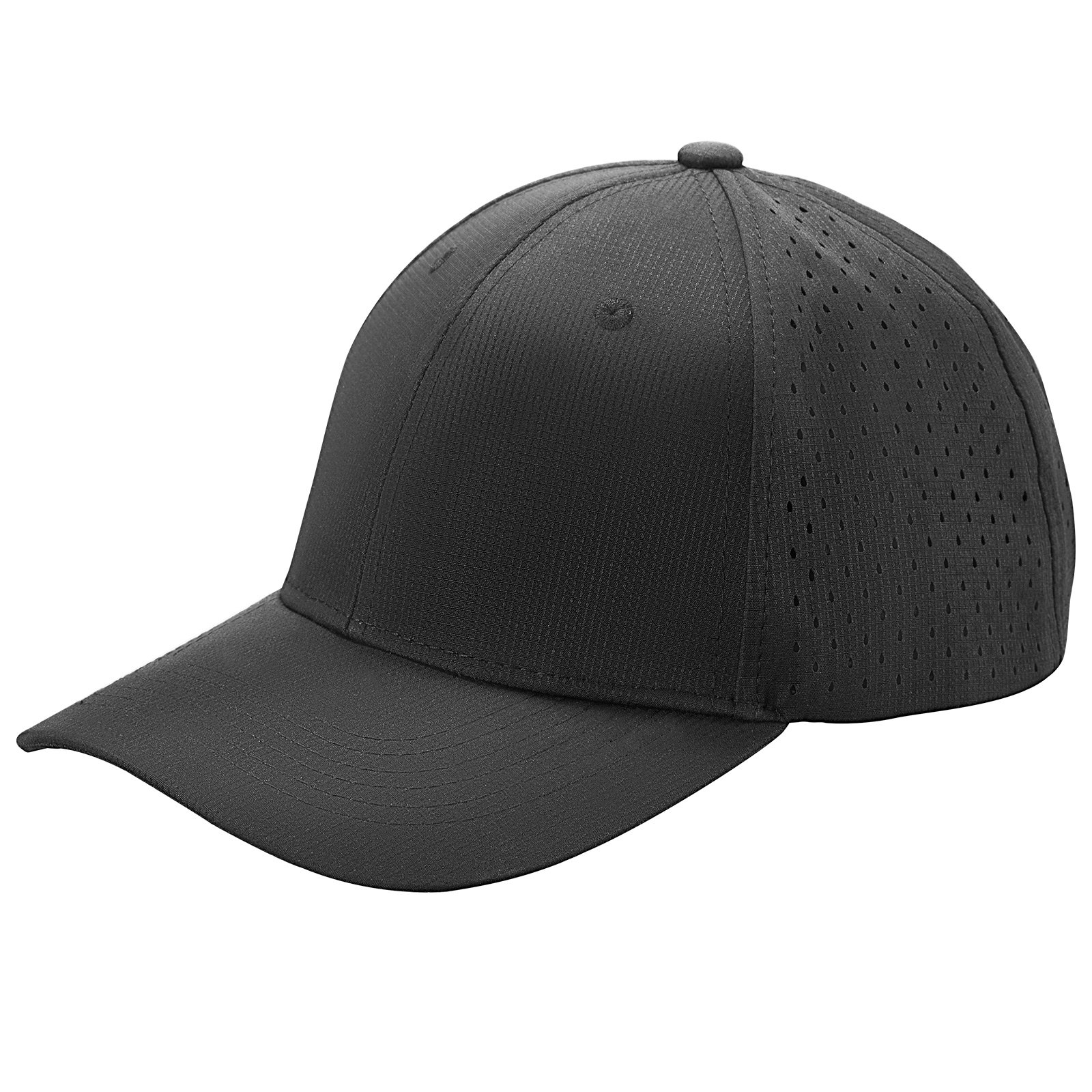 VEVOR Baseball Cap, Plain Baseball Hat with Breathable Fabric, Adjustable Size, Lightweight Summer Thin Sports Caps Ideal for Running, Workouts, or Outdoor Activities, 1 Pc, Black