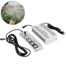 VEVOR Mist Maker 10 Head Ultrasonic Mist Fogger with Waterproof Power Supply Ultrasonic Fogger Humidifier Stainless Steel Pond Mister Fogger 5kg/h Ultrasonic Mist Humidifier for Gardening Pond
