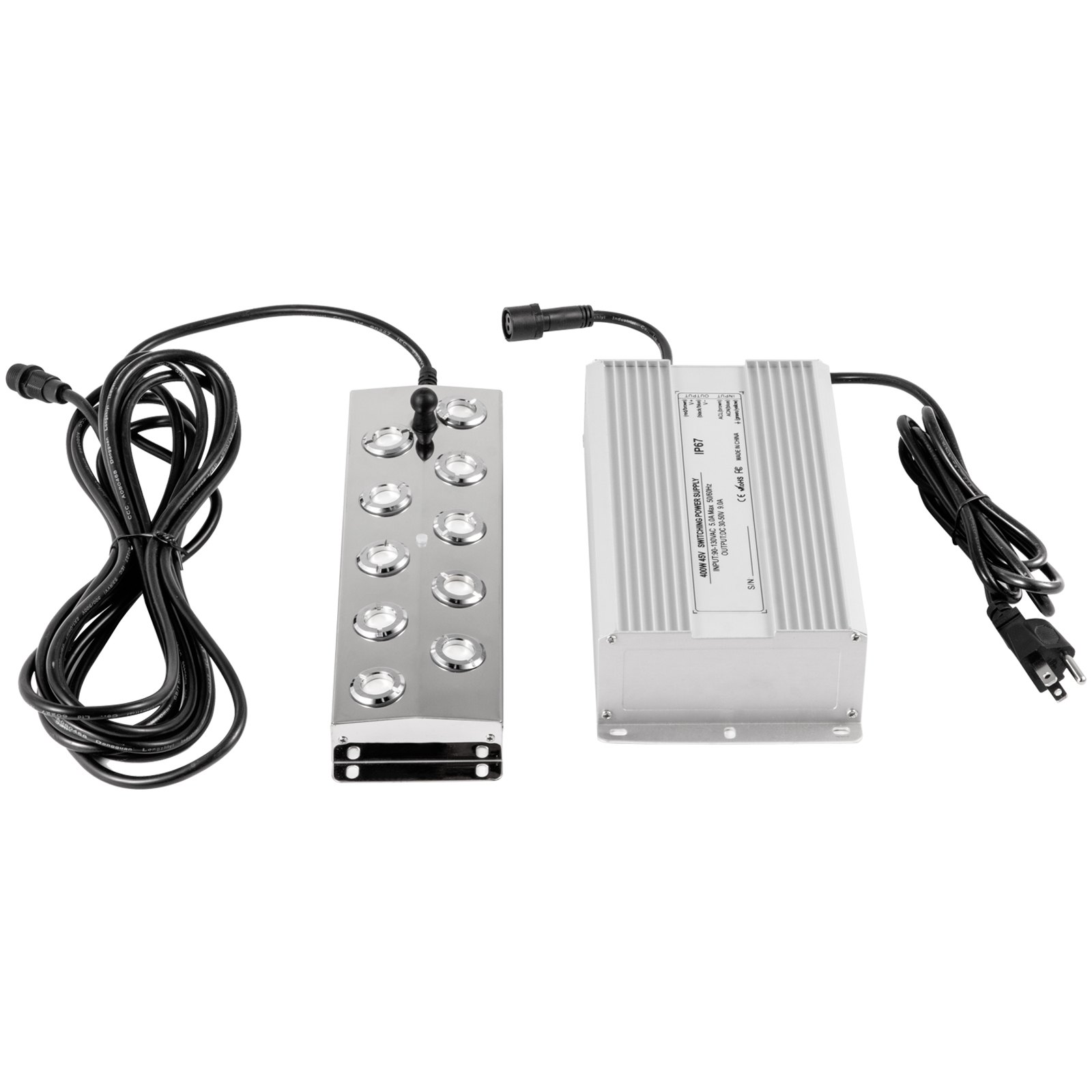 VEVOR Mist Maker 10 Head Ultrasonic Mist Fogger with Waterproof Power Supply Ultrasonic Fogger Humidifier Stainless Steel Pond Mister Fogger 5kg/h Ultrasonic Mist Humidifier for Gardening Pond