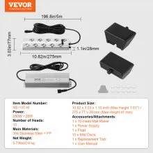 VEVOR 10 Head Ultrasonic Mist Maker 7000mL/H Ultrasonic Fogger IP67 Waterproof
