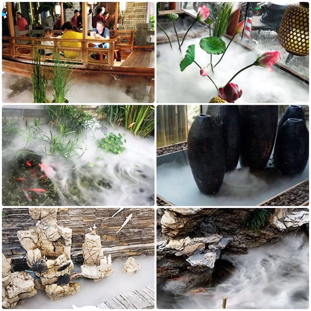 VEVOR Mist Maker 12 Head Ultrasonic Mist Fogger with Waterproof Power Supply Ultrasonic Fogger Humidifier Stainless Steel Pond Mister Fogger 7kg/h Ultrasonic Mist Humidifier for Gardening and Pond