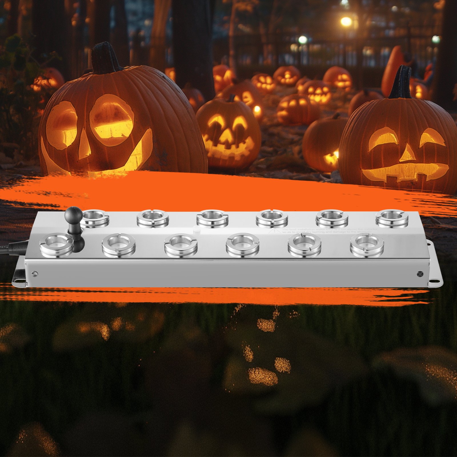 VEVOR ultralyd tåkemaker 12 hoder, 9000 ml/t ultralyd tåkemaker, tåkemaker med 300 W IP67 vanntett strømforsyning, bøye, reserveskiver, for dam, hage, steinbed, drivhus, Halloween-dekorasjon