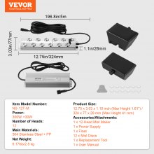 VEVOR 12 Head Ultrasonic Mist Maker 9000mL/H Ultrasonic Fogger IP67 Waterproof