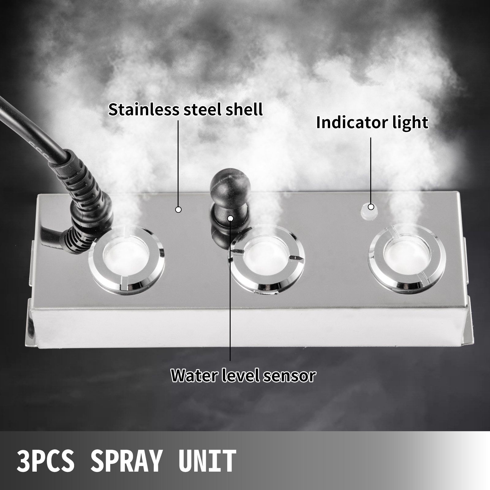 Pond Ultrasonic Mist Maker, Ultrasonic Mist Fogger 3 Head Mist Fogger Humidifier