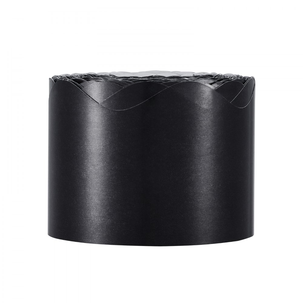 VEVOR Bulletin Board Border, 65.6 Feet Rolled Border Trim, Scalloped Bulletin Board Paper with Wavy Line Design, Classroom Border for Bulletin Board, School, Classroom, and Locker Decoration, Black