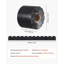 Bulletin Board Border 65.6 Feet Rolled Scalloped Border Trim for School Black