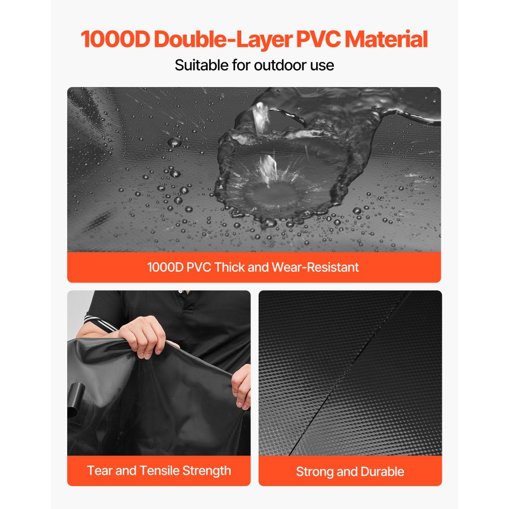 VEVOR Water Storage Bladder, 29.85 Gallon (113L) Water Storage Container Tank, 1000D PVC Thickened Soft Bag Bladder, Collapsible Portable for Garden Irrigation, Camping, RVs, Emergency Use - Black