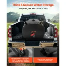 VEVOR Water Storage Bladder, 29.85 Gallon (113L) Water Storage Container Tank, 1000D PVC Thickened Soft Bag Bladder, Collapsible Portable for Garden Irrigation, Camping, RVs, Emergency Use - Black