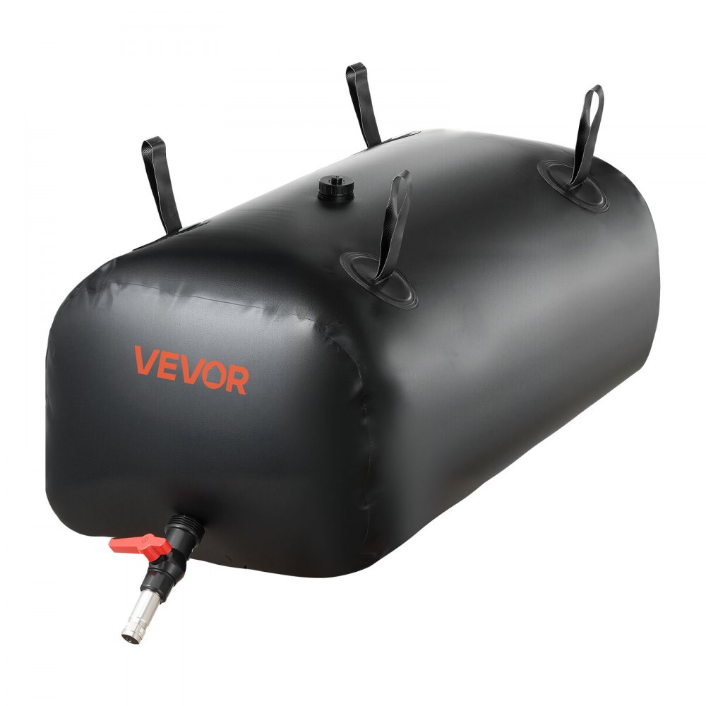 VEVOR Water Storage Bladder, 113L Portable & Collapsible Water Storage Bag, Wear-Resistant 1000D PVC Soft Waters Bag, Leakproof Camping Tank Containers for Garden Irrigation RV Emergency Use, Black
