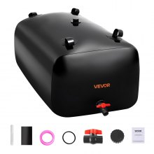 VEVOR Water Storage Bladder, 63.4 Gallon (240L) Water Storage Container Tank, 1000D PVC Large Capacity Soft Bag Bladder, Collapsible Portable for Garden Irrigation, Camping, RVs, Emergency Use - Black