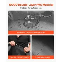 VEVOR Water Storage Bladder 87 Gal PVC Collapsible Portable Water Tank Black