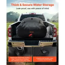 VEVOR Water Storage Bladder 87 Gal PVC Collapsible Portable Water Tank Black